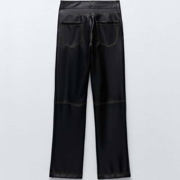 FAUX LEATHER STRAIGHT LEG PANTS - Picture 8 of 9